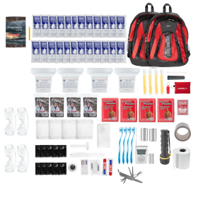 The Essentials Complete 72-Hour Kit - 4 Person (Color: Red)