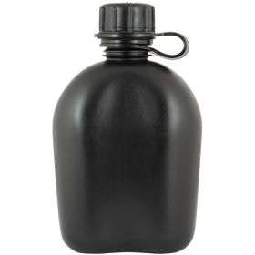 1 QT. Canteen 3-Piece Set for Outdoor Adventures (Color: Black)